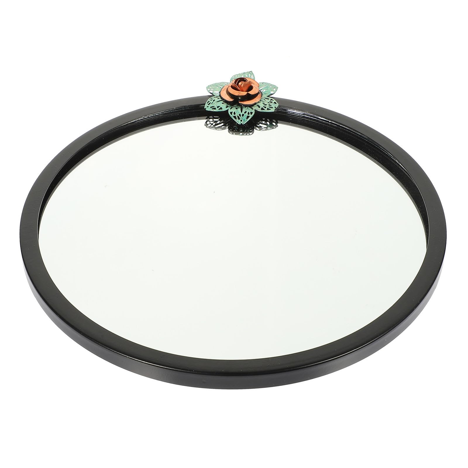 Salle de bain miroir mural rond fer noir suspendu maquillage design