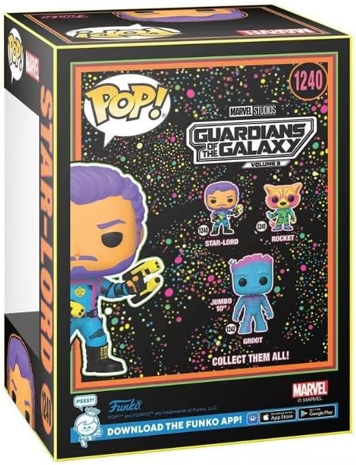 Miniatura 2 de Funko Pop Marvel (FPMBL423) - Figura de vinilo con luz negra MCU Glow Toy (Star Lord)