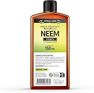 Huile de Neem 150 ml - Huile végétale 100% pure pressée à froid - Maison et Jardin