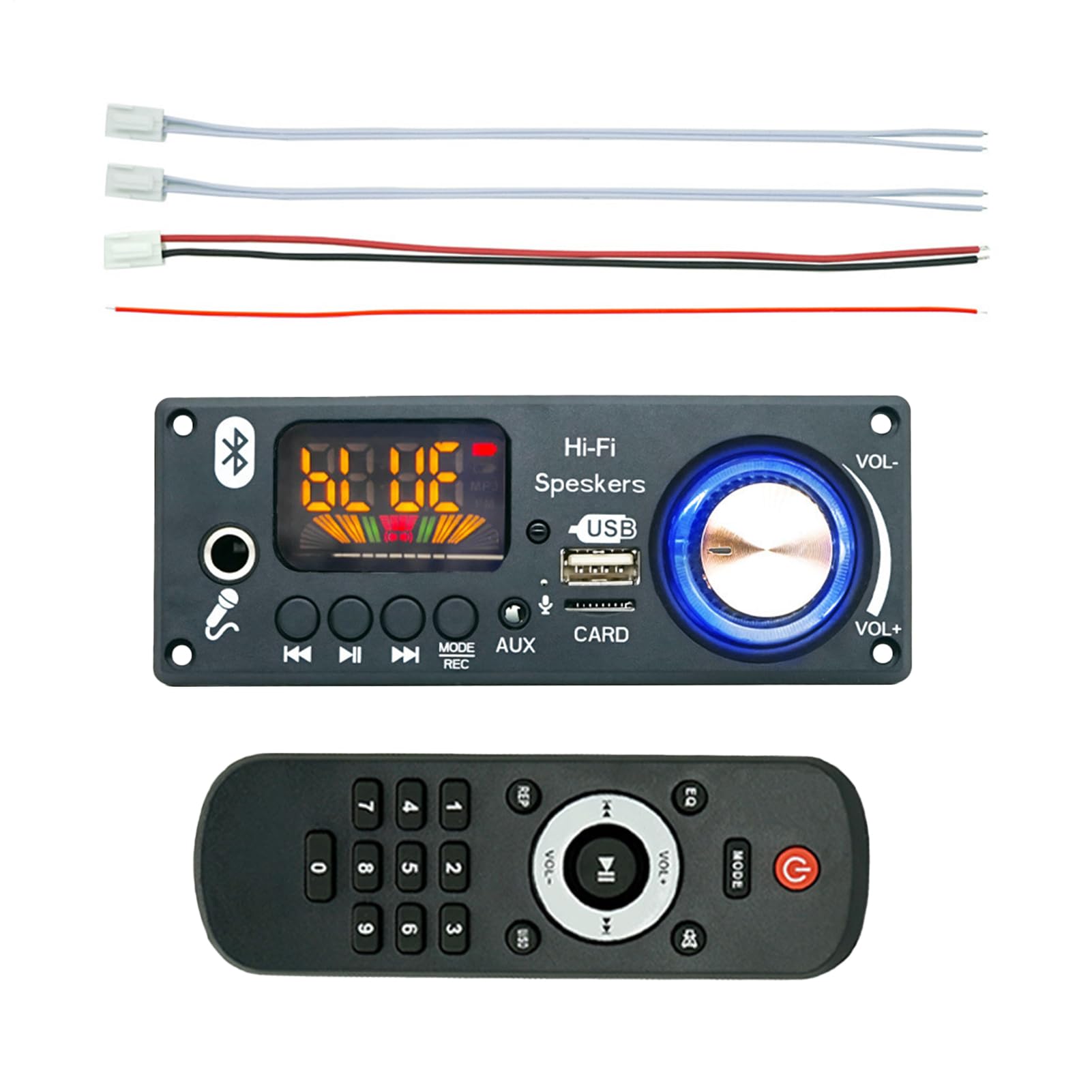 Verstärker für Anrufaufzeichnung, Audio-Verstärker-Chip | Blue-Tooth-kompatibles Modul 2 x 80 W | Anzeige der Digitalröhre mit USB-Schnittstelle | MP3-Player mit Aufnahmefunktion