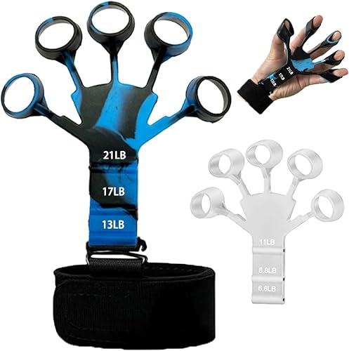 SSFMY 2 fortalecedores de dedos, ejercitador de dedos, entrenador de fuerza de agarre, fortalecedor de agarre de mano ajustable para terapia de