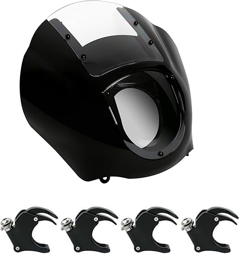 TCT-MOTORPARTS Cuarto de carenado de faros delanteros de 1.929 in abrazaderas de horquilla para Harley Dyna Street Bob 2006-2017