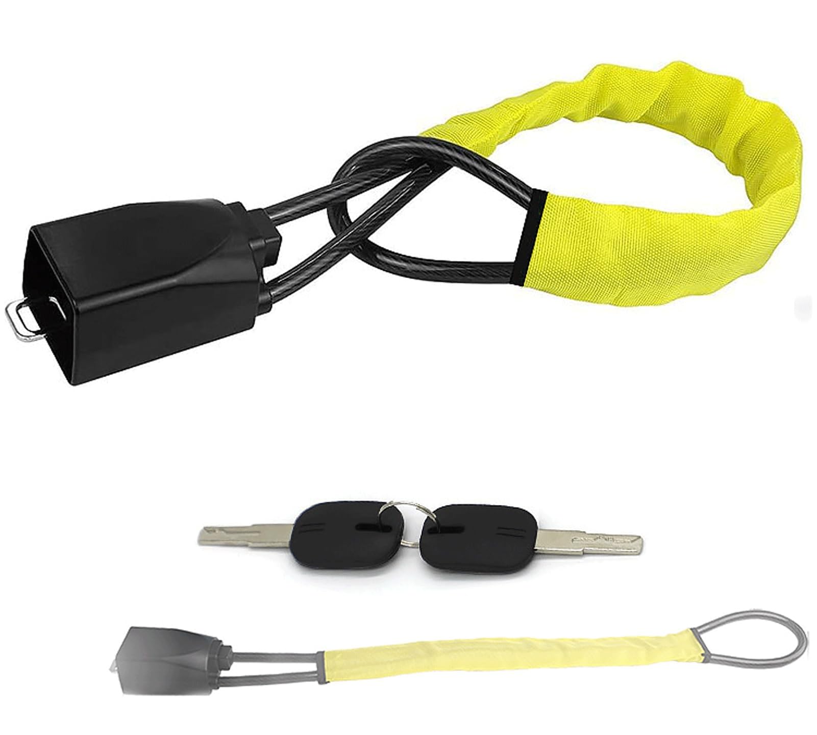 Qymlsh Yellow Car Anti-Theft Lock, Steering Wheel Lock - Universal Anti-Theft Device(Yellow)