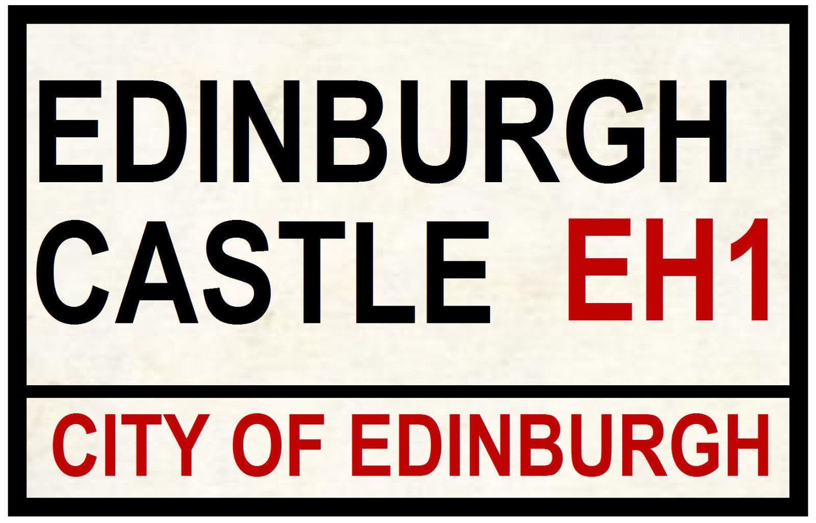 Yelacecca Metalsigna22859 Street Road Signs Edinburgh Castle Decoration Props Plaque 8X12 Inch