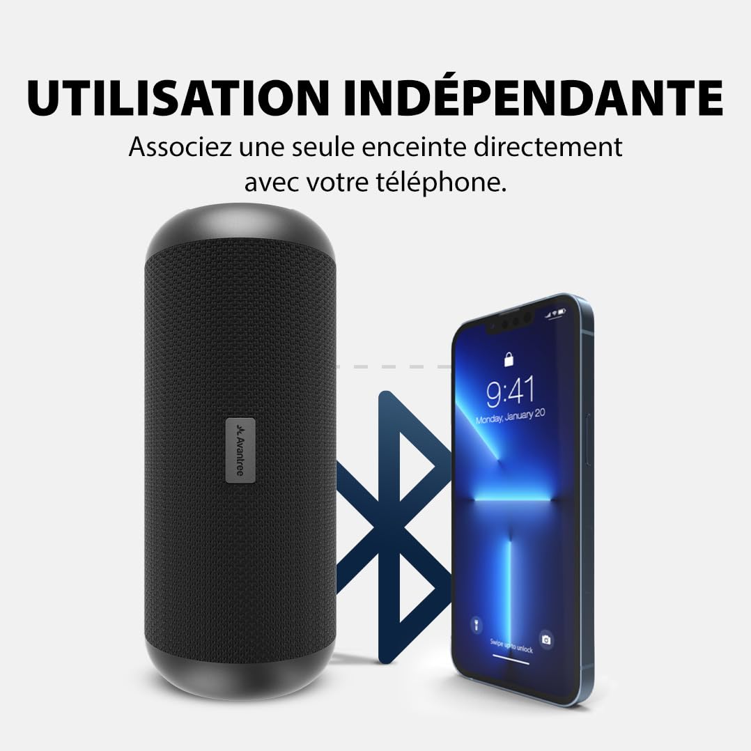 Avantree Harmony 2 Système Audio Multiroom Bluetooth sans Fil Enceintes Stéréo Bluetooth Portable