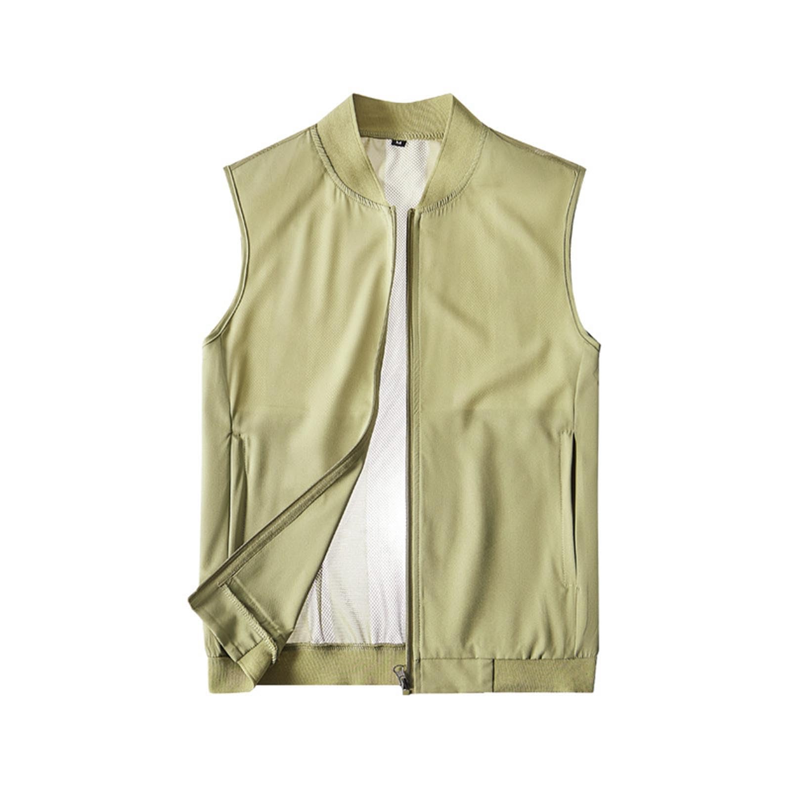 Men's Lightweight Vest Breathable Sleeveless Outdoor Work Cooling Waistcoat Jackets for Travel Hiking Running with Pockets