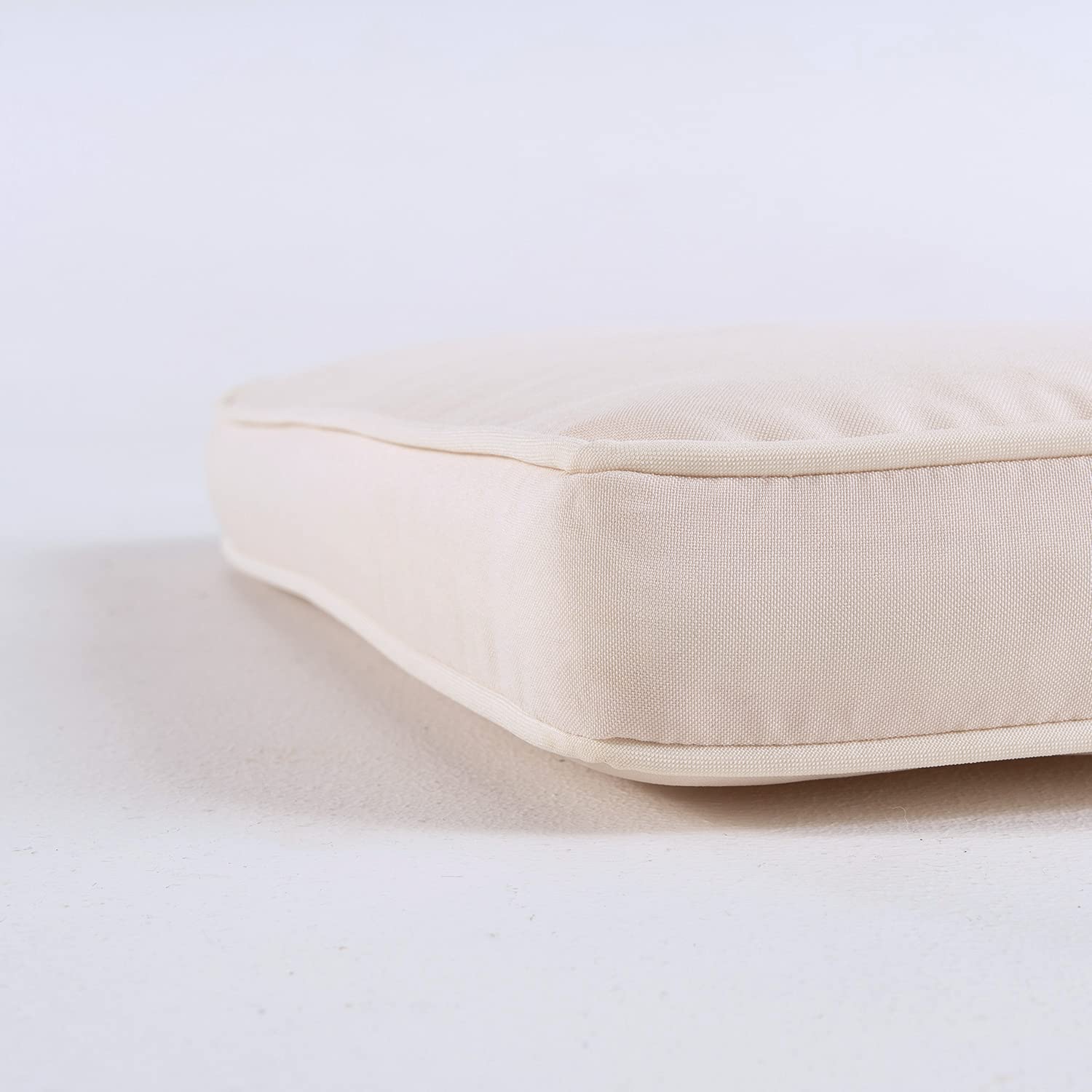 Pack 2 cojines para sillas de jardín, Forma curva, color beige, Medidas 45x47x5 cm, Repelente al agua, Desenfundable, Funda de cojín con relleno para sillas de terraza, Cojines silla de comedor jardín