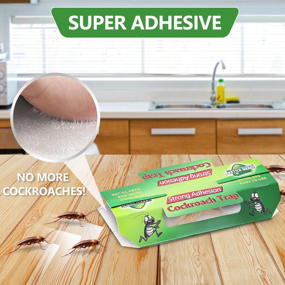 Trappole Scarafaggi, 10 Pezzi Trappola Ragni per Disinfestazione Casa Anti Blatte, Appiccicosa Cattura Ragni per Cucina, Bagno, Camera da Letto, Ufficio