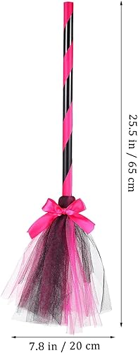 Miniatura 7 de SAFIGLE 5 piezas de escoba de bruja de Halloween, escoba de bruja para niños, accesorios de disfraz de Halloween, decoración de disfraz de bruja de