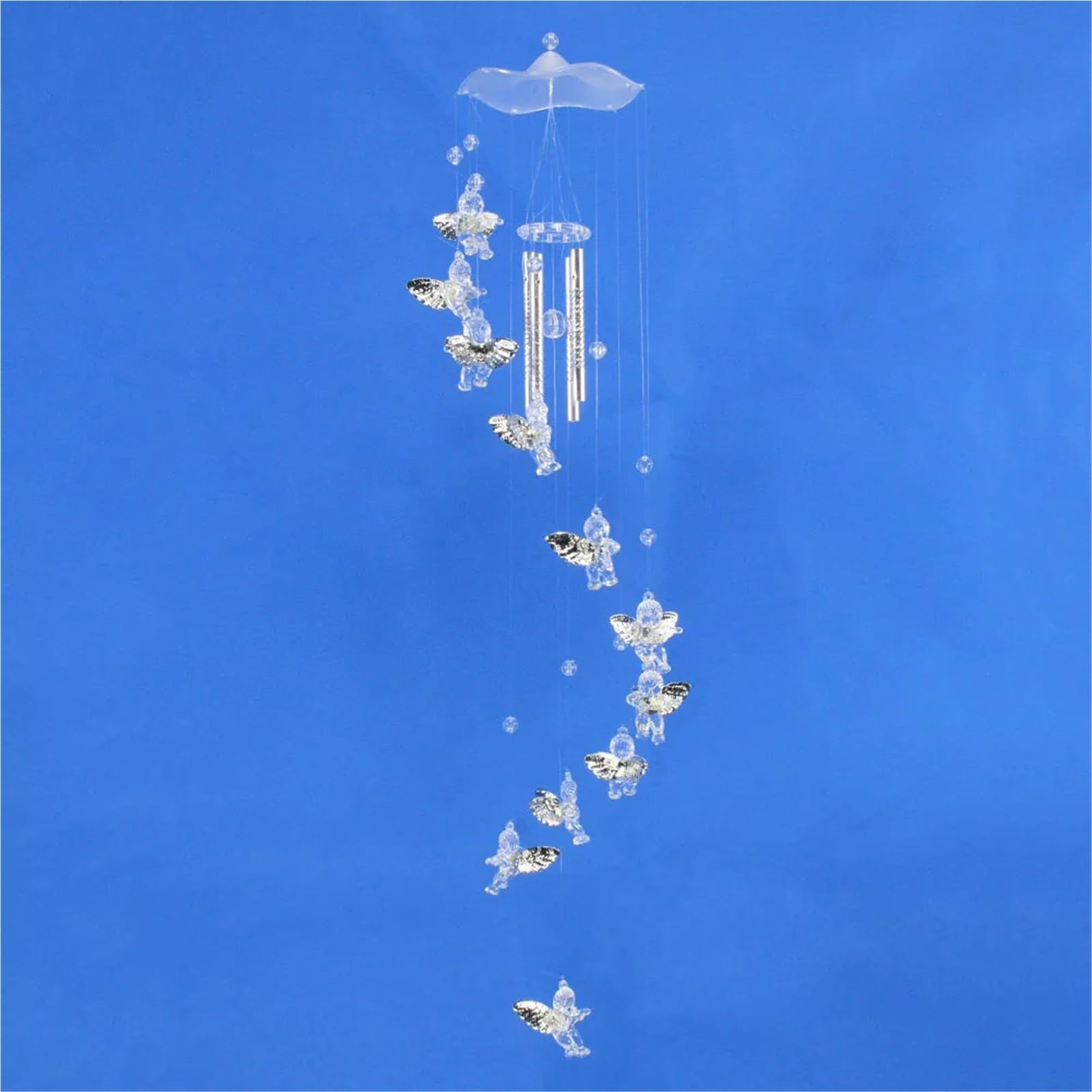 Campane A Vento Campanelli eolici a forma di farfalla e angelo, in lega alluminio, con campanelle sospese, decorazioni for la casa, oggetti scena, altalena for balcone esterno