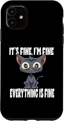 Miniatura 7 de Funda para iPhone 11 Pro Max It's Fine I'm Fine Everything Is Fine Lustige Katze