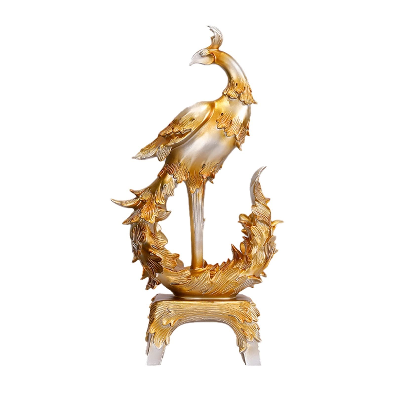Aottsd B Phoenix Resin Sculpture Figurine Handmade Living Room Desktop Decor Color 33Cm