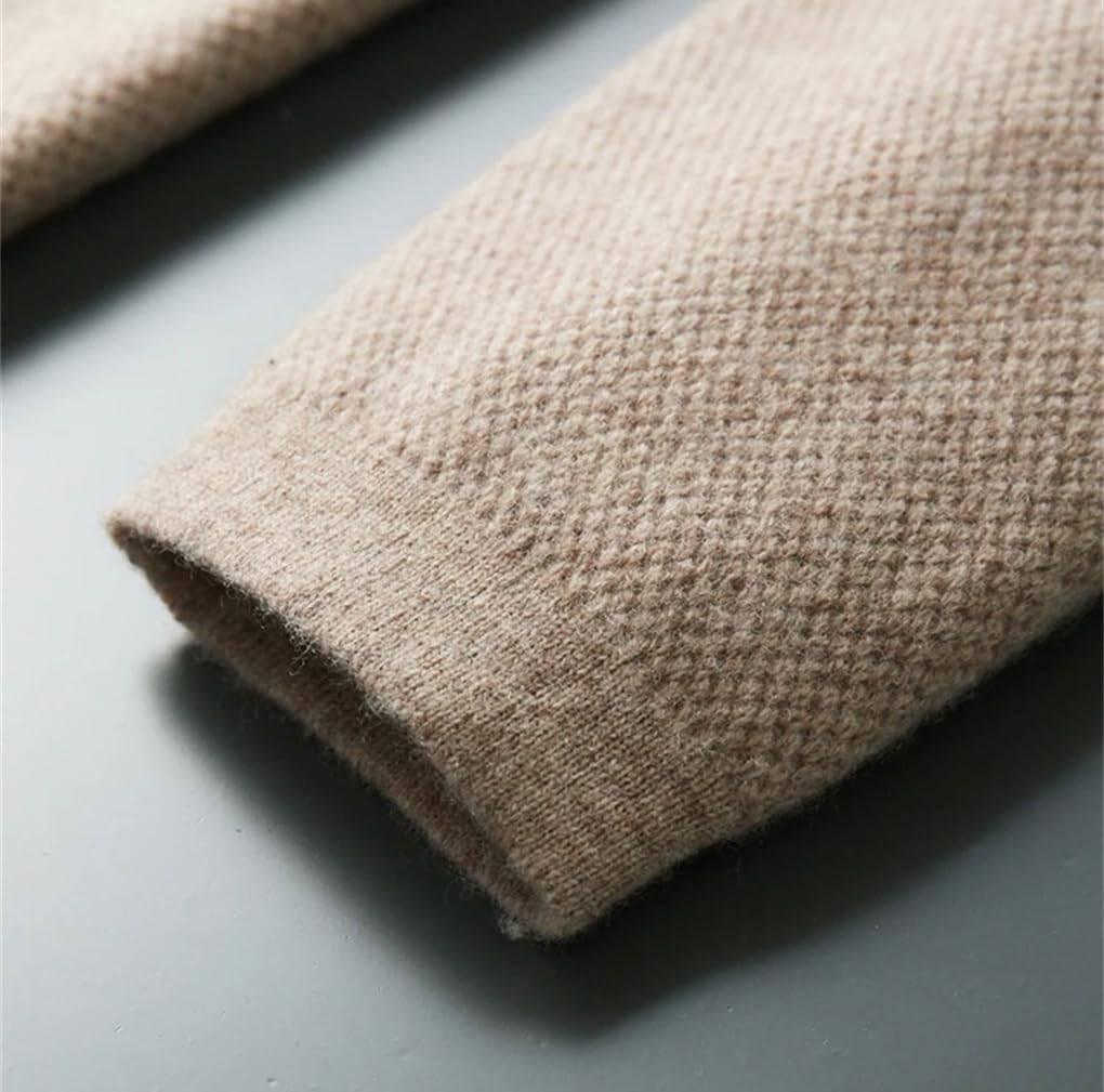 Men's V-Neck Wool Knitted Cardigan Jacket Solid Color Casual Simple Business Knitted Cardigan