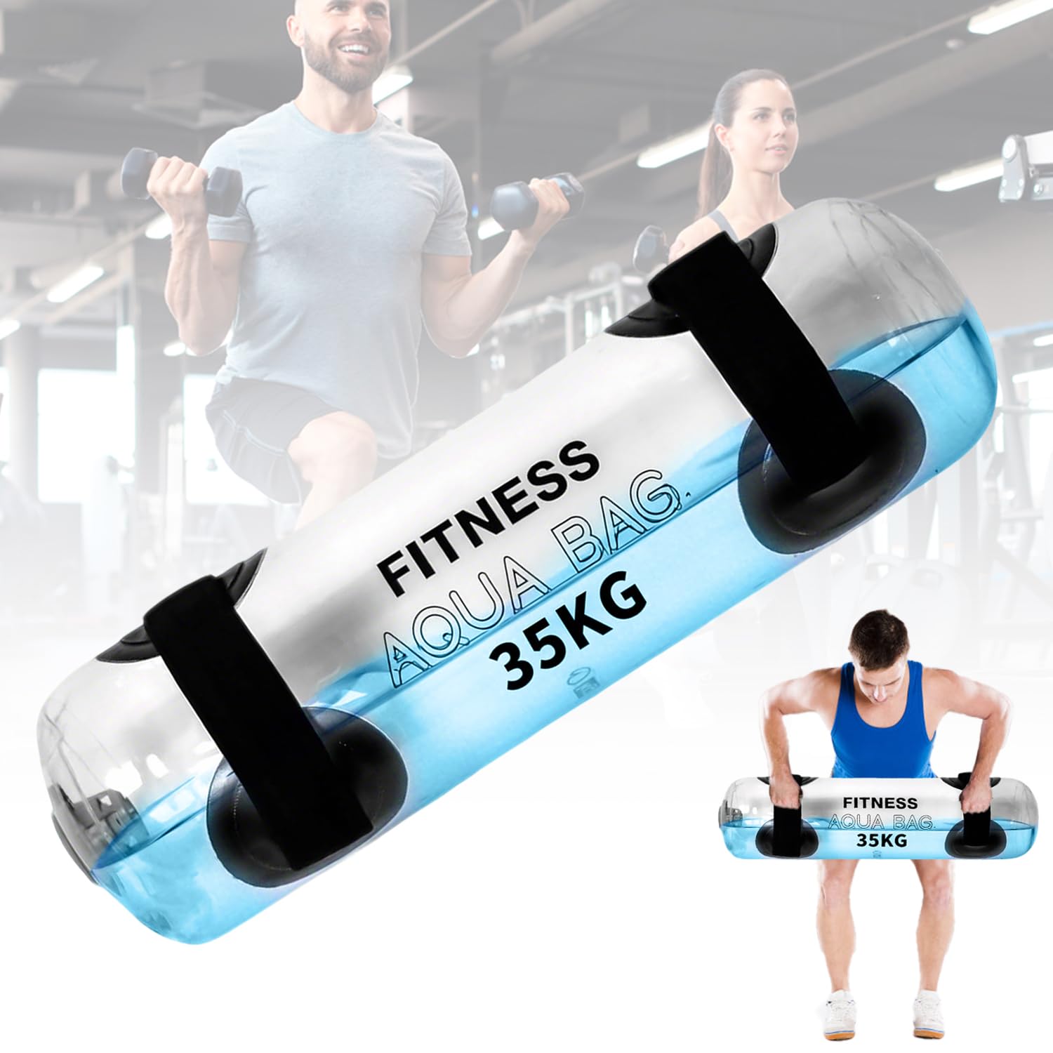 Fitness Aqua Bag - Sac d'eau réglable 35 kg, Aquabag avec pompe à air, Workout, musculation, équilibre