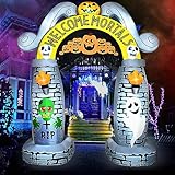 Rocinha 10 ft Giant Halloween Inflatables Archway, Huge Halloween Blow Up Yard Decoration with Build-in LEDs, Lighted Halloween Decorations Outdoor Lawn Decorations