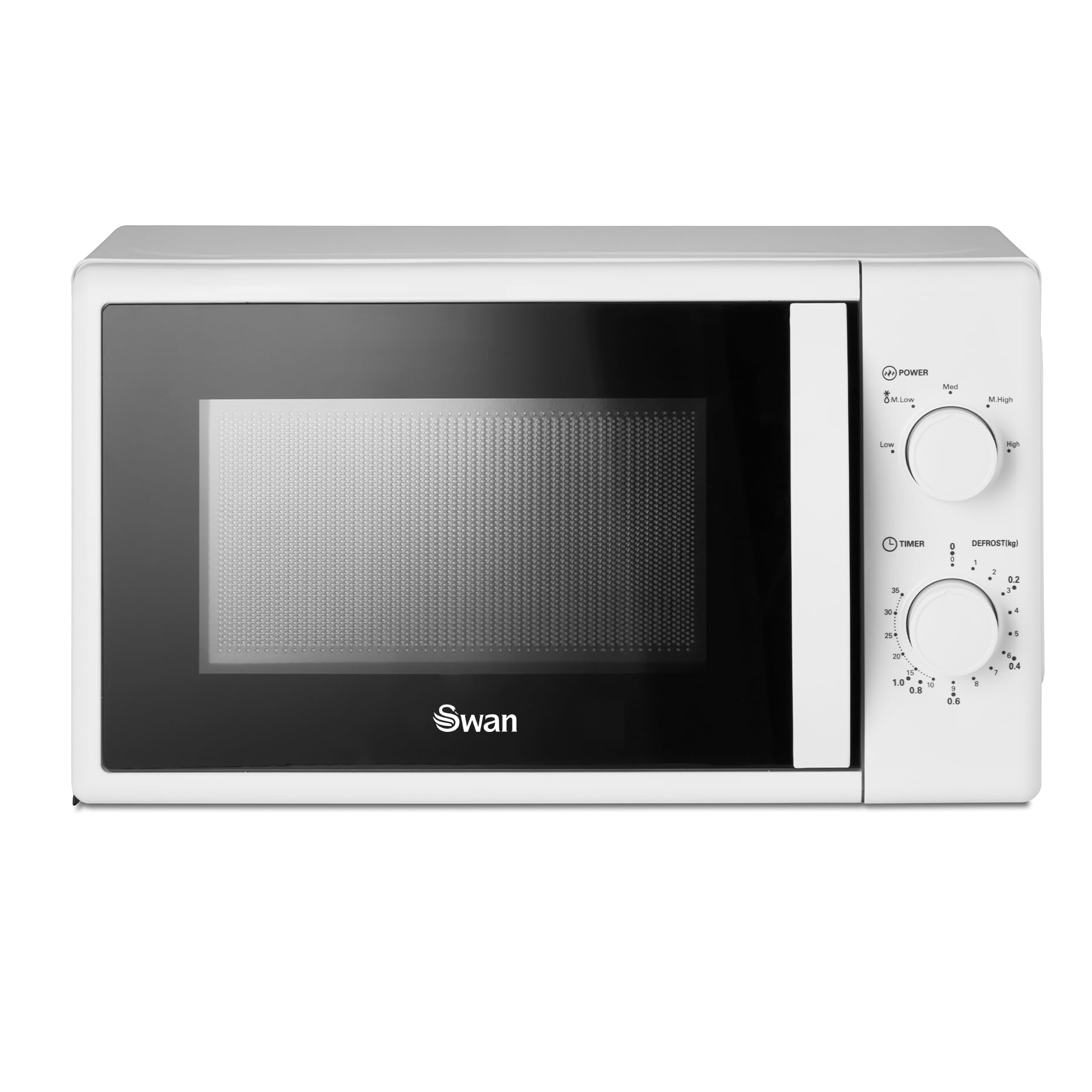 SM4420WHT Manual Microwave with 5 Power Levels, 35 Minute Timer, 700W, 20L, White