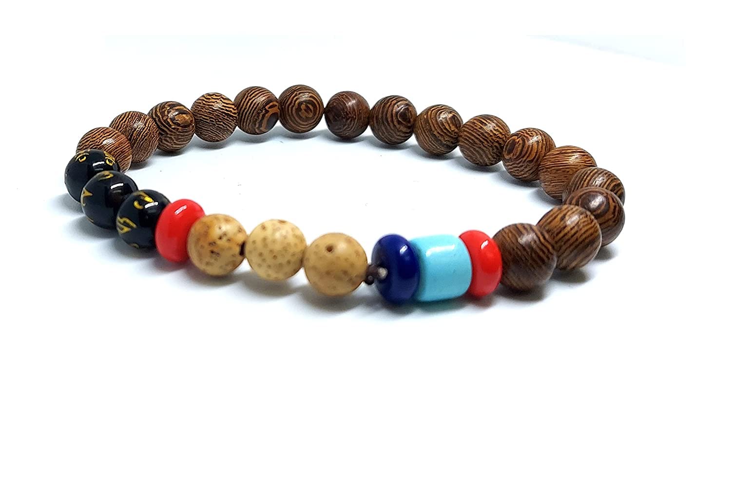 GenericBuddhist Tibetan Auspicious Natural Om Mani Padme HUM Engraved Mantra Engraved And Natural Eye Bodhi Siddha Beads And Lotus Seeds Bracelet For Men And Women