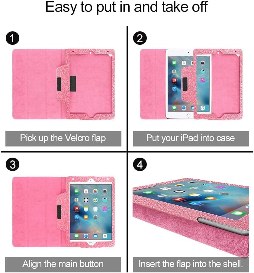 FS FANSONG iPad 9th 8th Generation Case 10.2 Inch Girls Glitter Sparkle Bling iPad 9 Cover 2021 with Pen Slot Stand [Auto Sleep Wake up] Smart Case Leather Cover for Kids Apple iPad Gen 8 7 2020 2019