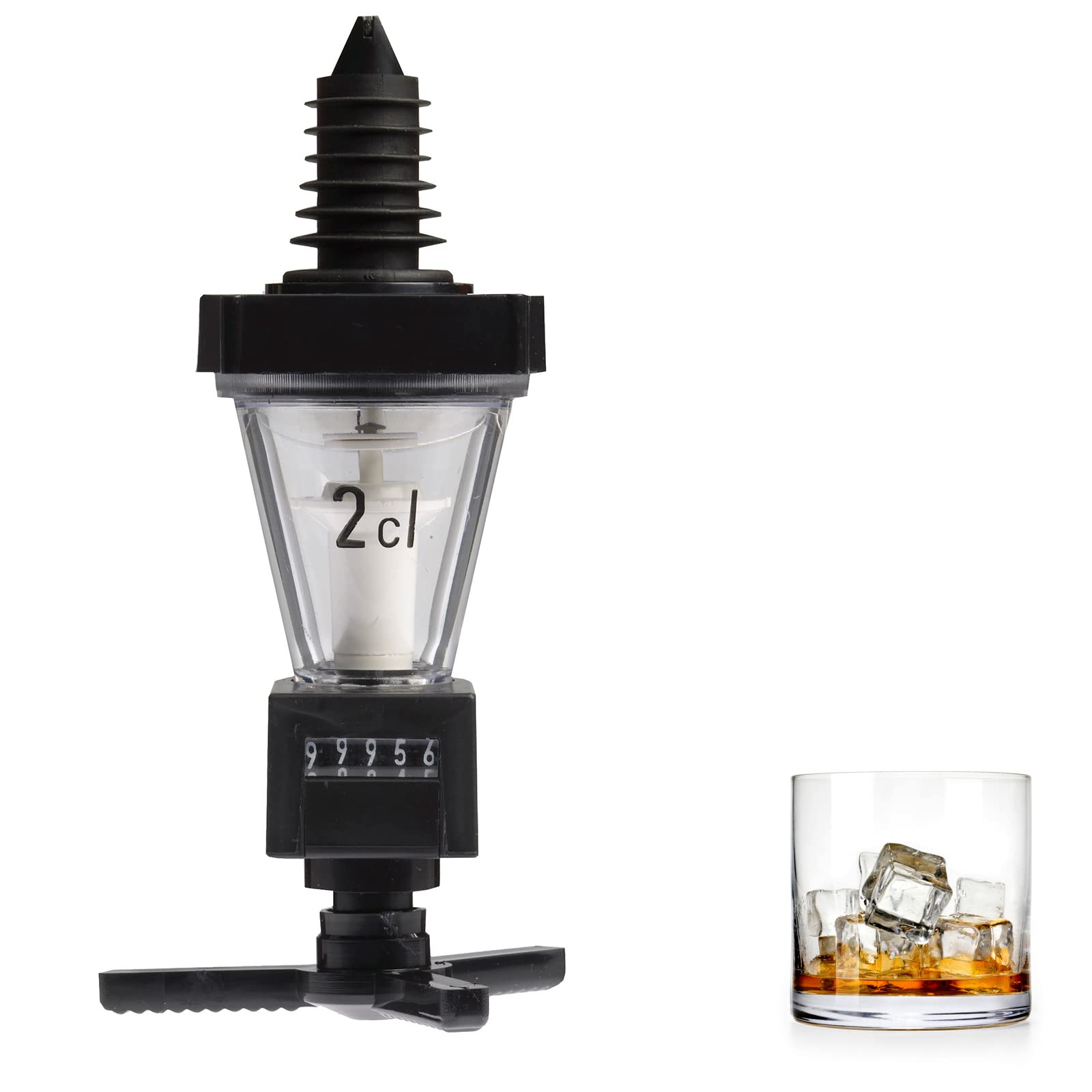 Westmark Dosiergerät mit Zählwerk, Dosierung pro Ausguss: 2 cl, Kunststoff, Standard, Schwarz/Transparent, 94202260