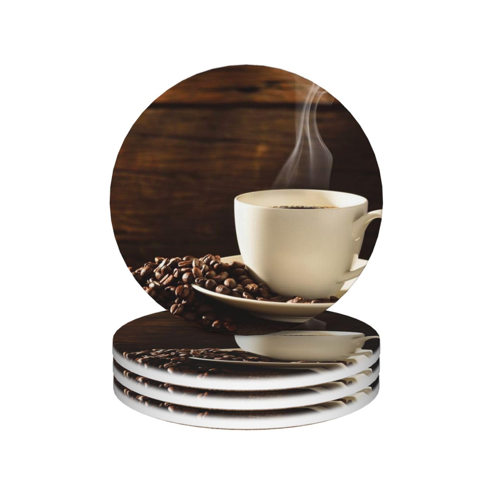 Dessous de verre en céramique motif café pour vos pauses détente et apéritifs salon