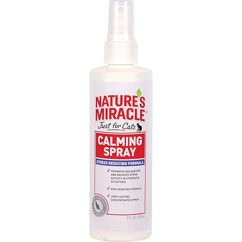 Nature's Miracle Just for Cats Calming Spray Stress Reducing Formula, 8-ounce (P-5780), White