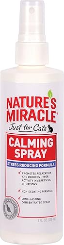Nature's Miracle Just for Cats Calming Spray Stress Reducing Formula, 8-ounce (P-5780), White - 8 oz - WHITE