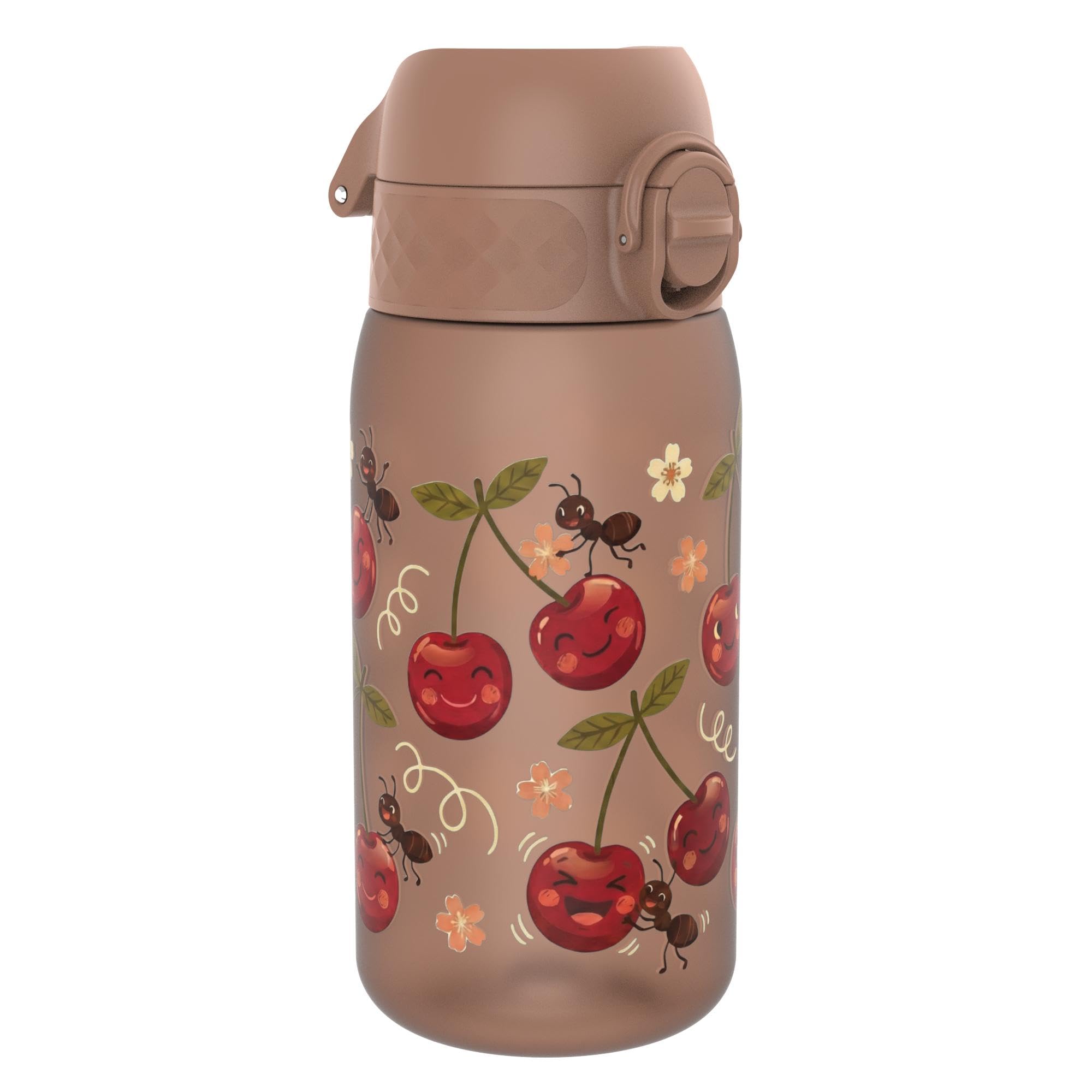 Ion8 Kids Water Bottles, BPA Free, Leakproof, Dishwasher Safe, Easy Open, Secure Lock, Small Boys & Girls Water Bottle,Kids Drinks Bottle for Spill-free Drinking, 350ml/12oz, Cherries