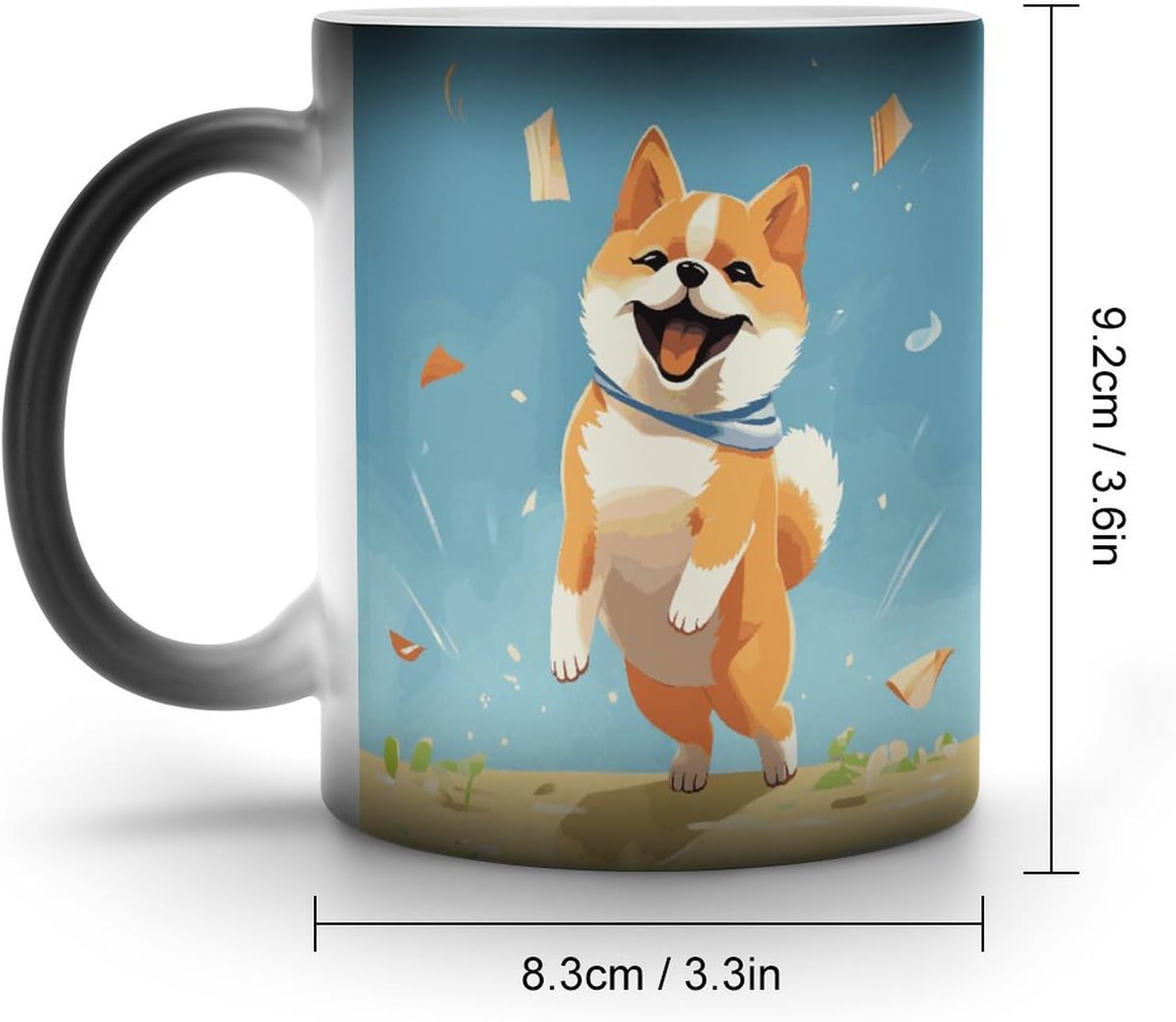 Color Changing Cups,Cute Shiba Inu Printed 11 Oz Ceramic Cups for Birthday Men Women