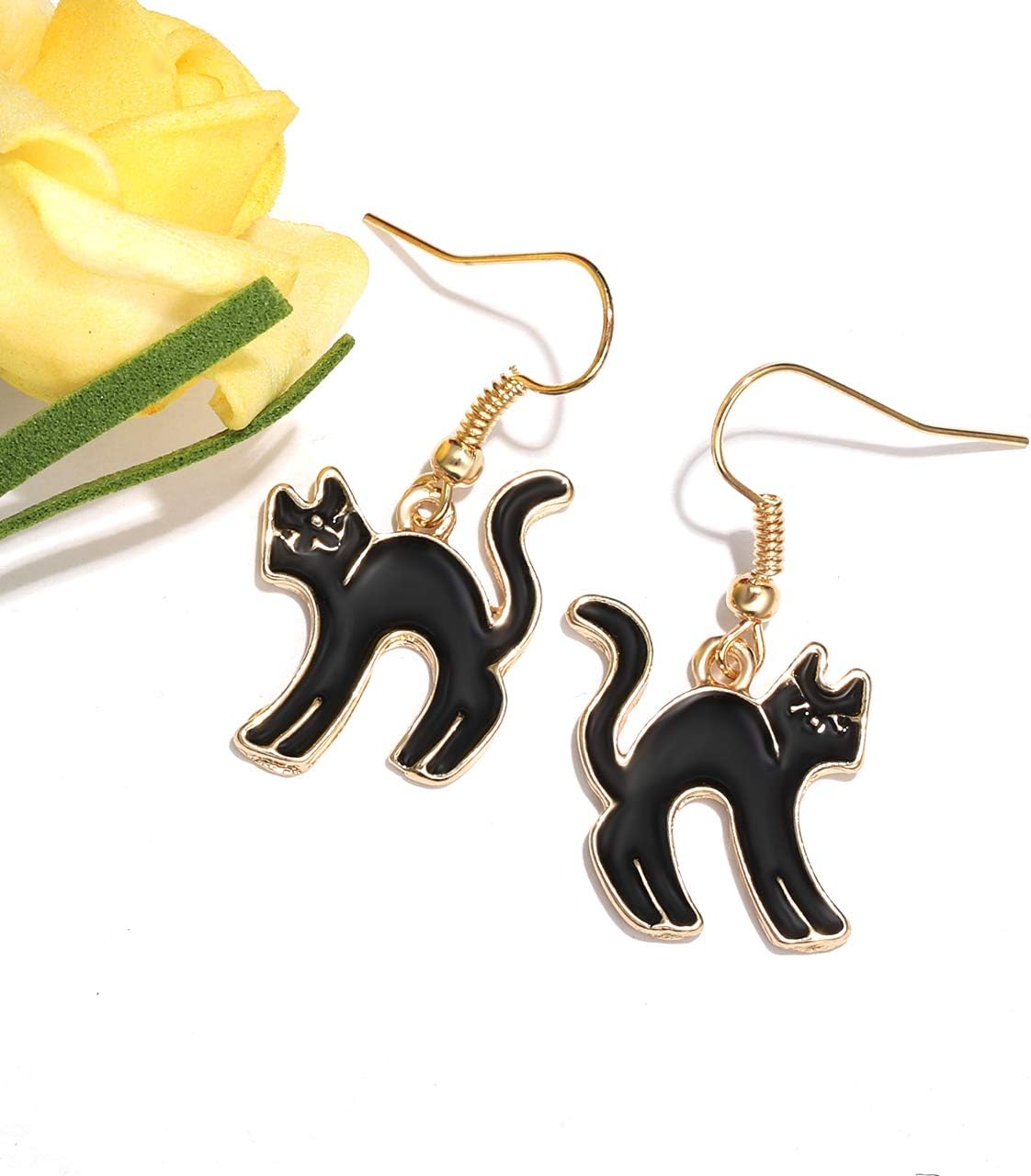 YAHPERN Halloween Drop Dangle Earrings Set Pumpkin Ghost Spider Boo Bat Cat Hook Earrings Halloween Earrings For Women - Image 4