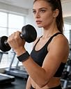 MAKCPOIMER Stretchy Nylon Sport Loop Compatible with Amazfit Helio Strap, Adjustable Elastic Fitness Tracker Wristband with Pre-Installed 22mm Pins (Black) gallery image