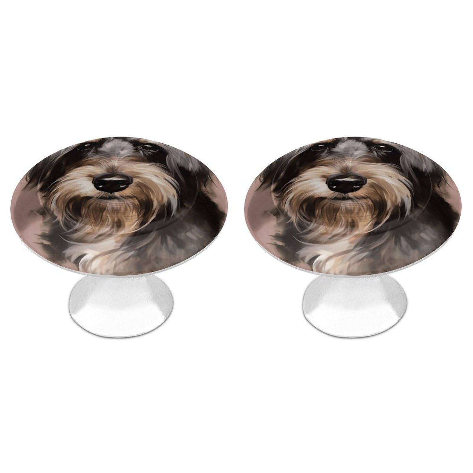 QMNLKH A Dog Cabinet Knobs for Home, Round Drawer Pulls for Kitchen, Personalized Cupboard Handles with Screw, Fashion Dresser Knobs for Office, Drawer Handles, 2 Packs