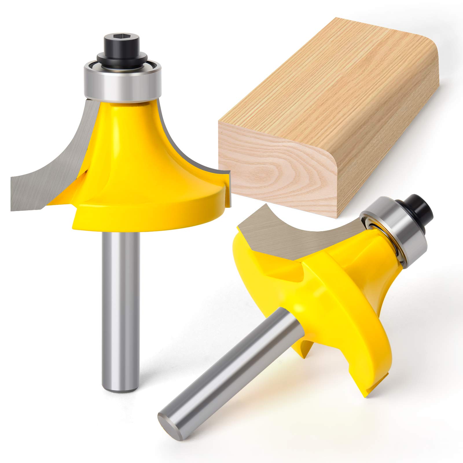 Roundover Router Bits - 2 Pack, 1/2" Radius -4 Roundover Router Bits - 2 Pack, 1/2" Radius -4