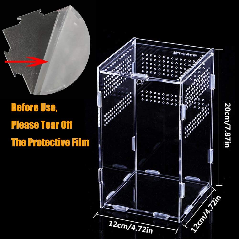 Giznzg Reptilien Terrarium Aus Acryl - Transparente Aufzuchtbox Mit Hygrometer