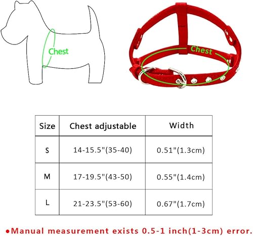 Miniatura 3 de SOCHII - Arnés de piel de ante suave para cachorro y perro, con diamantes de imitación, chaleco Mascotas Cachorro, arneses para perros pequeños,