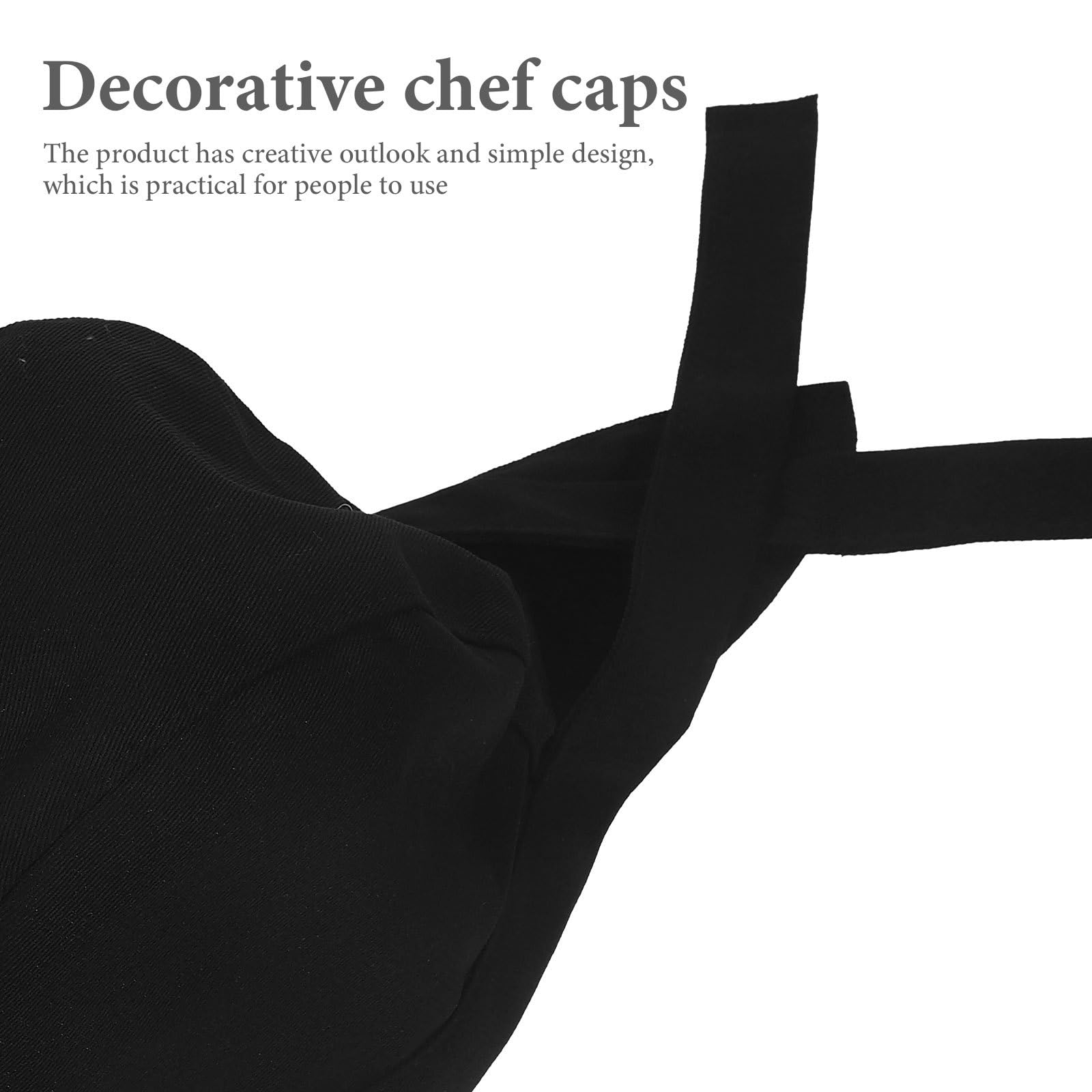 Gorros de Chef para Restaurantes Negros, 6 Piezas de Algodón | Uso en Cocina y Barbacoa, Resistentes al Desgaste, Estilo Simple y Clásico, Diseño Creativo y Único