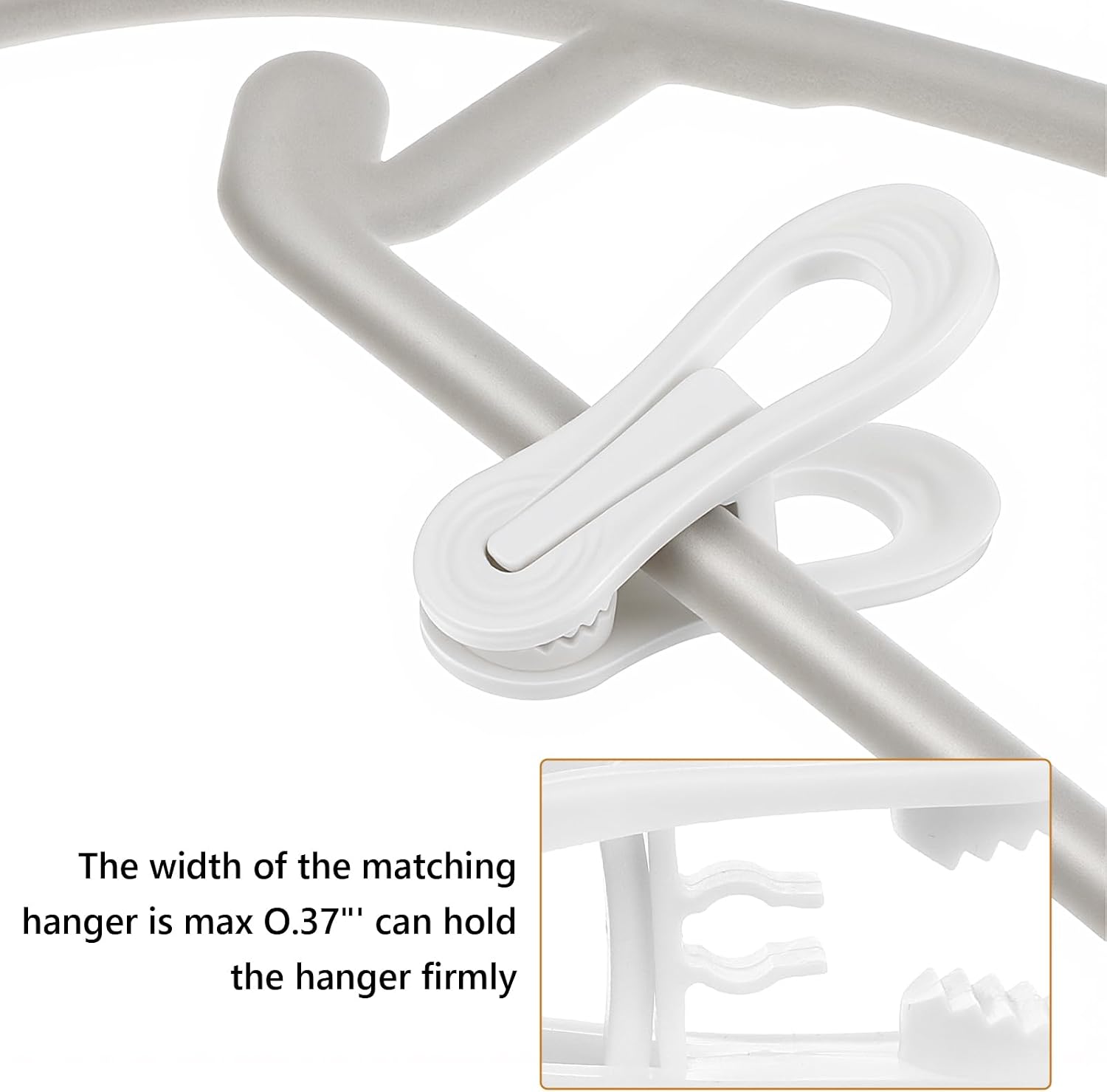 120 Pcs Multi-Purpose Plastic Hanger Clips, White Clothing Finger Clips for Hangers, Pants, Socks, Hats, Skirts and Household Organization