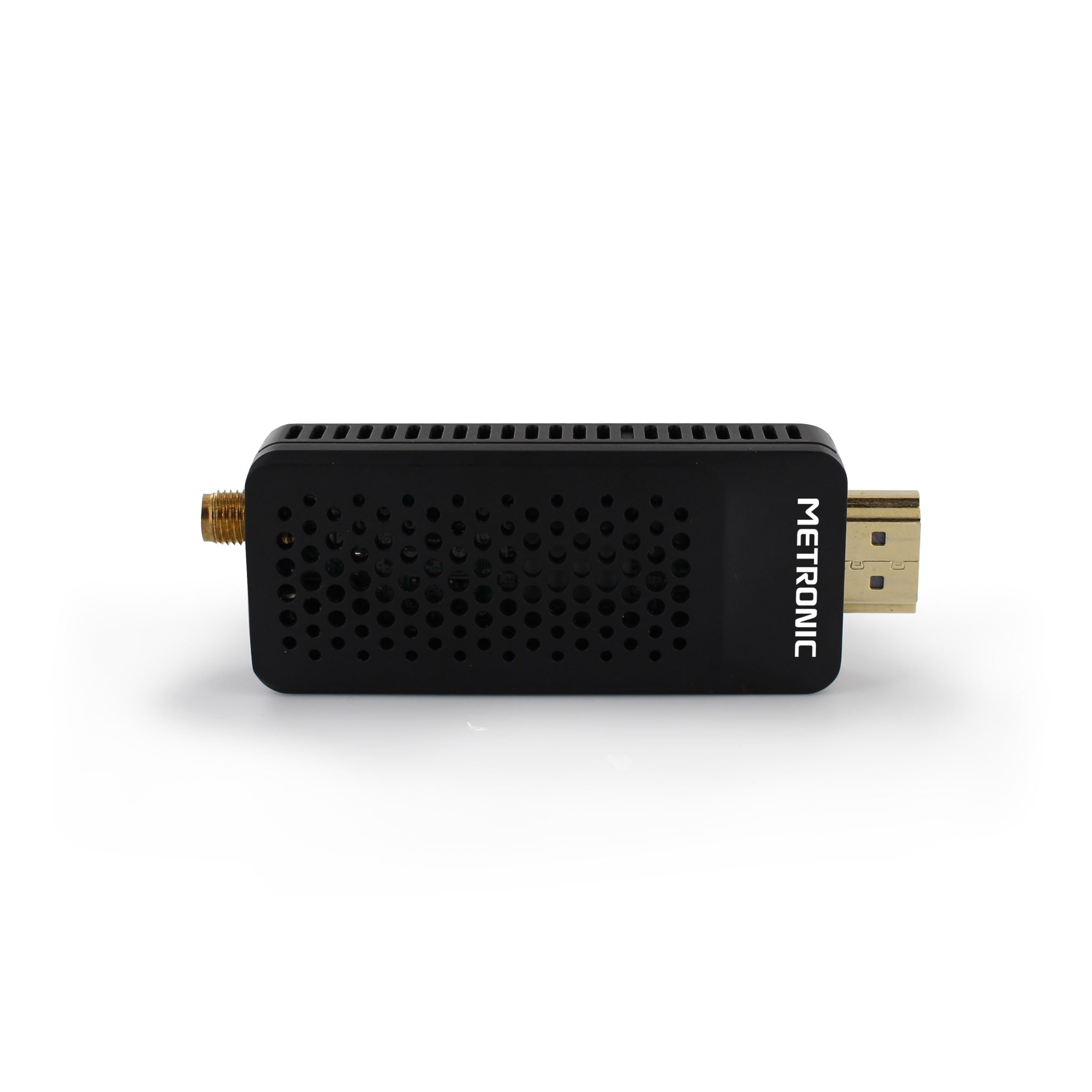 Metronic 441646 - Décodeur Tuner récepteur TNT DVB-T, Compatible DVB-T2 dongle Stick Compact, HEVC, EPG, 1080i, HDMI, Port USB 2.0, Touche SOS
