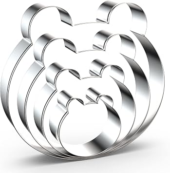 Bear Face Cookie Cutter Set - 5", 4", 3", 2" - 4 Piece - Bear Head Cookie Cutters Shapes - Stainless Steel
