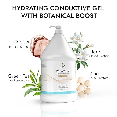 Miniatura 4 de 7eWellness Myolift Restore Lite Gel 64oz  Gel conductor para belleza y cuidado de la piel, microcorriente, cepillo para mascarilla facial  64 onzas