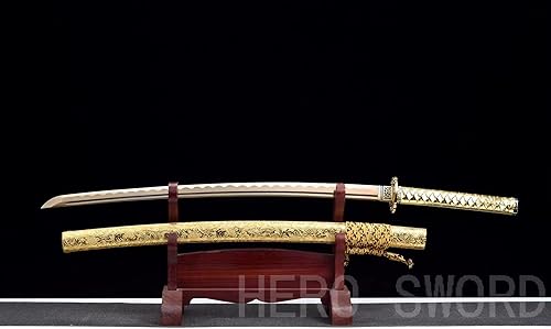 Miniatura 4 de Espada samurái japonesa auténtica hecha a mano de acero de alto carbono 1095 de espiga completa real afilada dragón Katana Cool Sword lista para