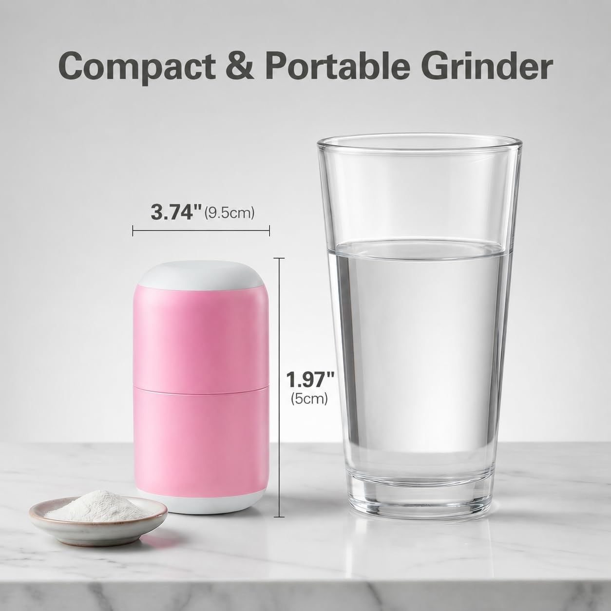Barhon Pill Crusher Stainless Steel, Smooth Twist Pill Crusher Fine Powder, Easy to Use Pill Grinder for Elderly and Pets, with Brush, Pink