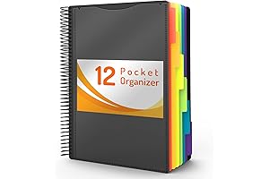 Forvencer 12-Pocket Letter Size Folder Organizer with Pockets and Zipper Pouch