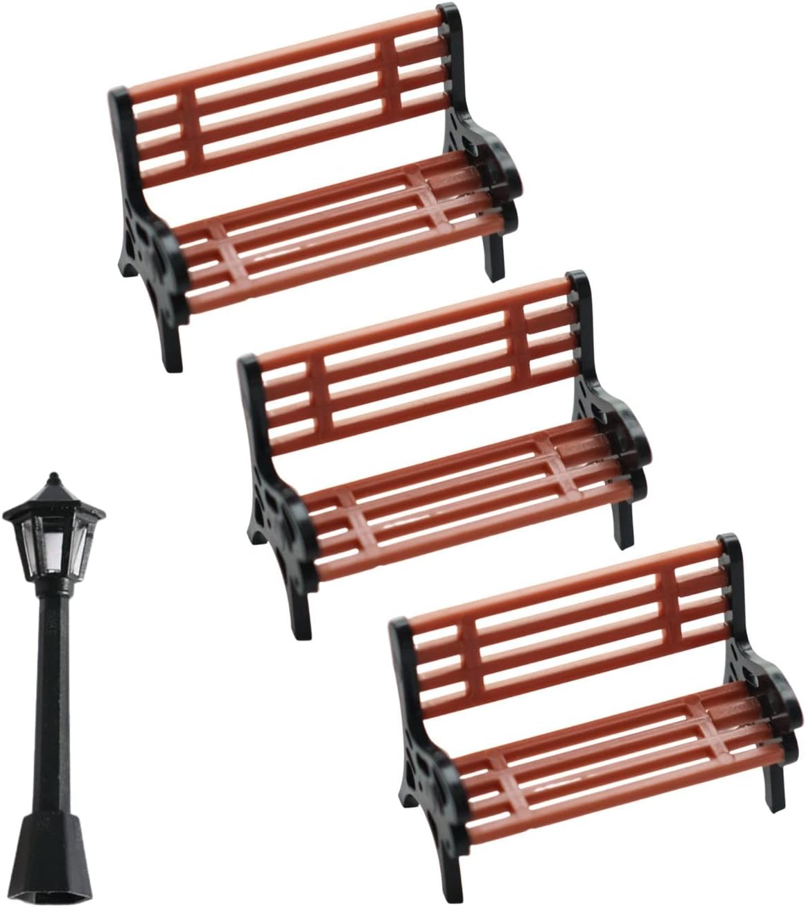 FABMODE 3 Pcs Christmas Dollhouse Benches, Mini Plastic