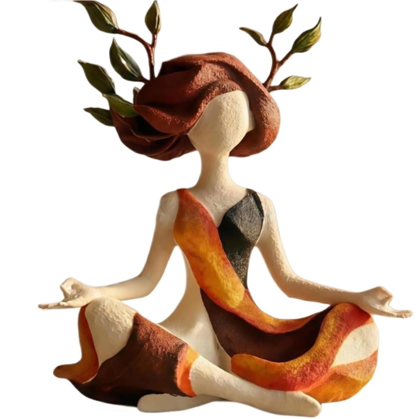QAZWZG Inner Harmony Sculptural Figurine Inner Harmony Sculptural Figurine, Abstract Meditation Statues And Yoga Figurines, Hand Painted Resin Artistic Sculpture(Green)