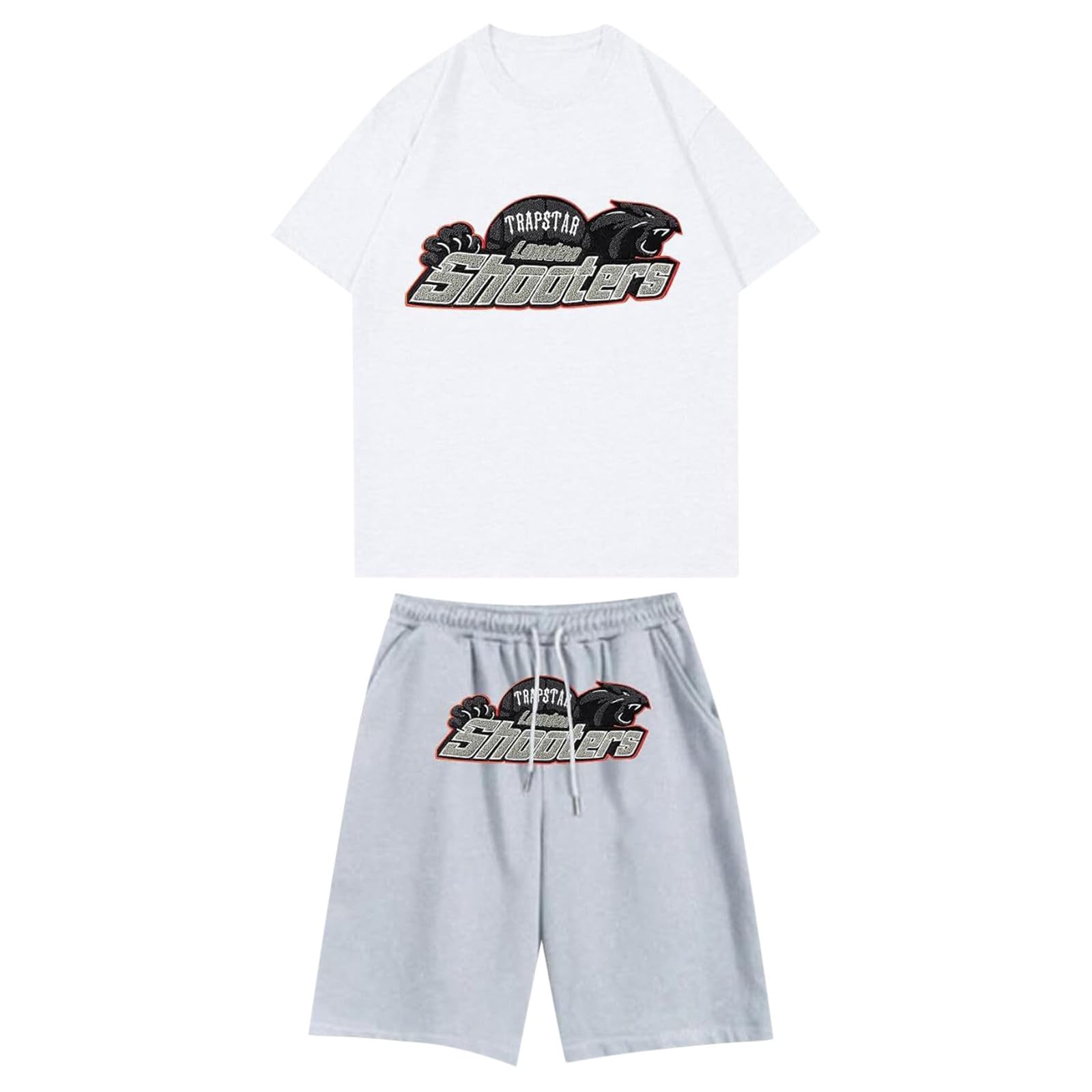 BFYSFBAIG Trapstar Traje Deportivo Masculino Camiseta,Camiseta y Pantalones Cortos Conjunto Trapstar Shooters, Traje De Trotar Casual Neutro
