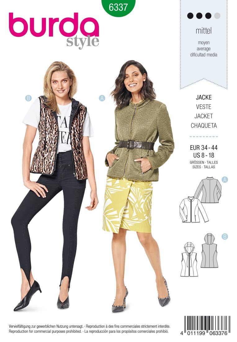 Burda Style Sewing Pattern B6337 Misses' Quilted Jacket