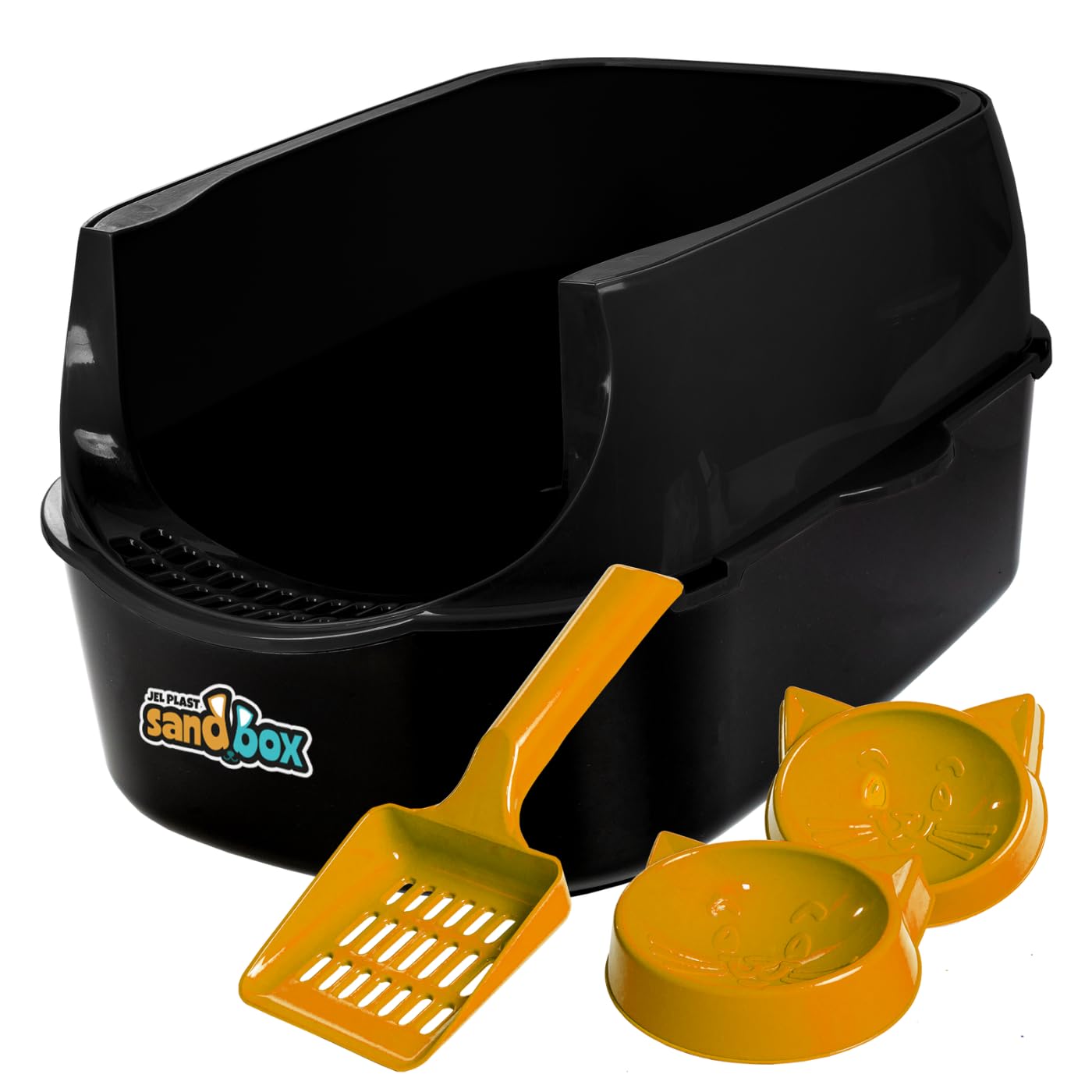 Caixa De Areia Bandeja Furba Desmontável P/Gatos (Black) - BLACK