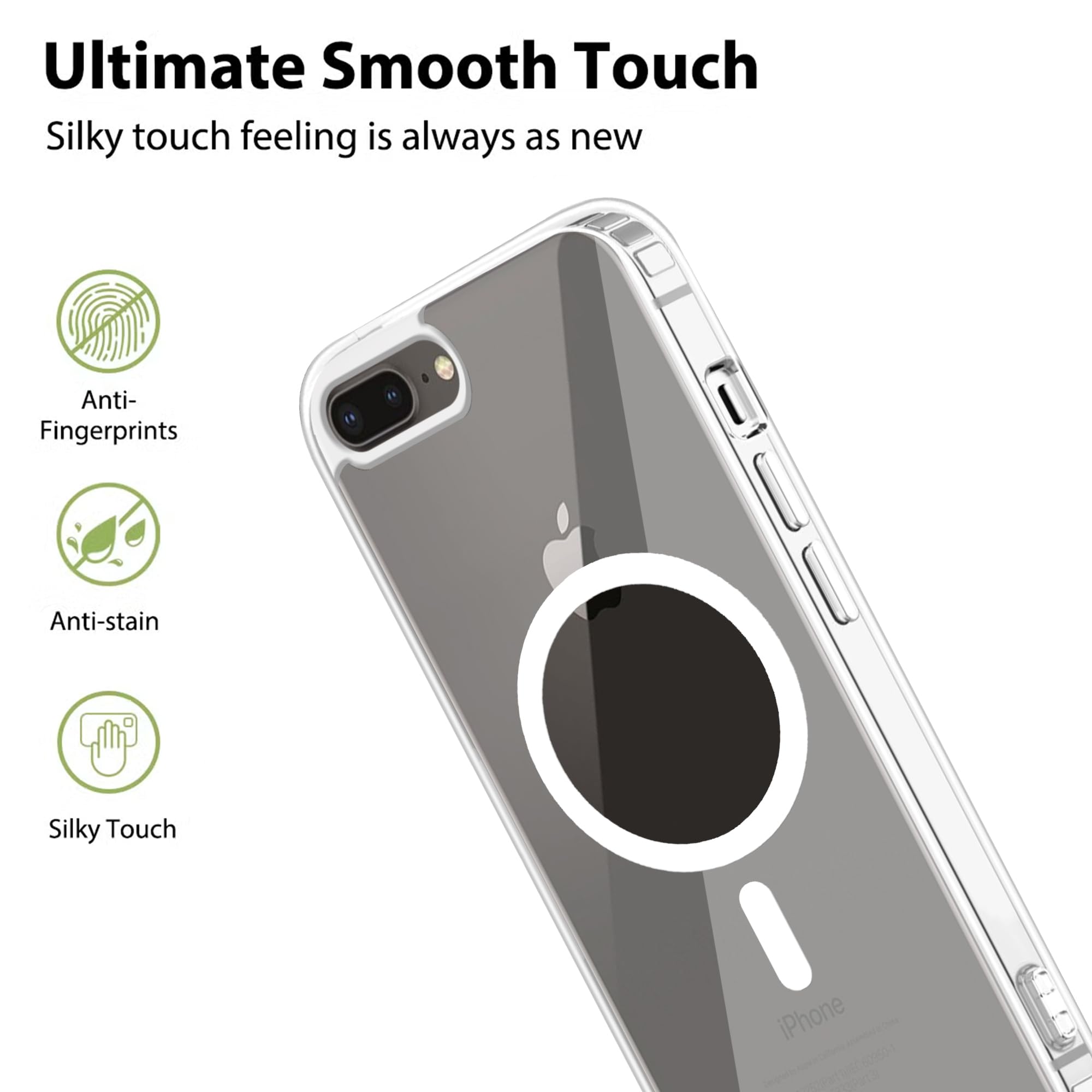 amazon basics Clear Magnetic Case Cover for Apple iPhone 8 Plus