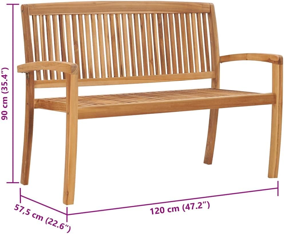Garden Bench Natural Teak Solid Teak Wood,The Durable & Comfortable 2Seater Teak Garden Bench for Outdoor Use Patio Furniture