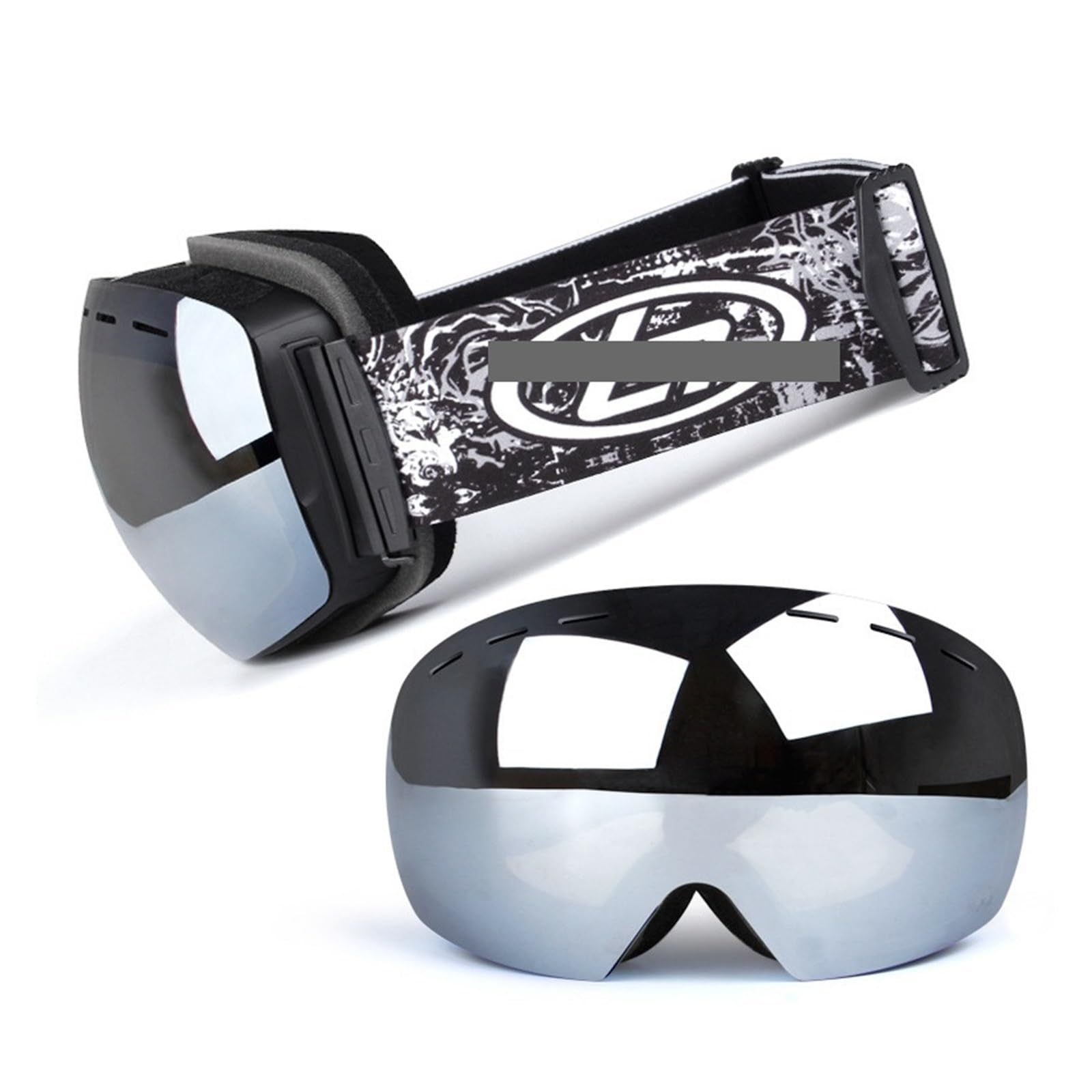 Gafas de esquí - Gafas de esquí antiniebla Gafas de snowboard para nieve con doble capa magnética Gafas para motos de nieve Gafas de esquí para deportes al aire libre (Color: Blanco) (Negro Rojo)